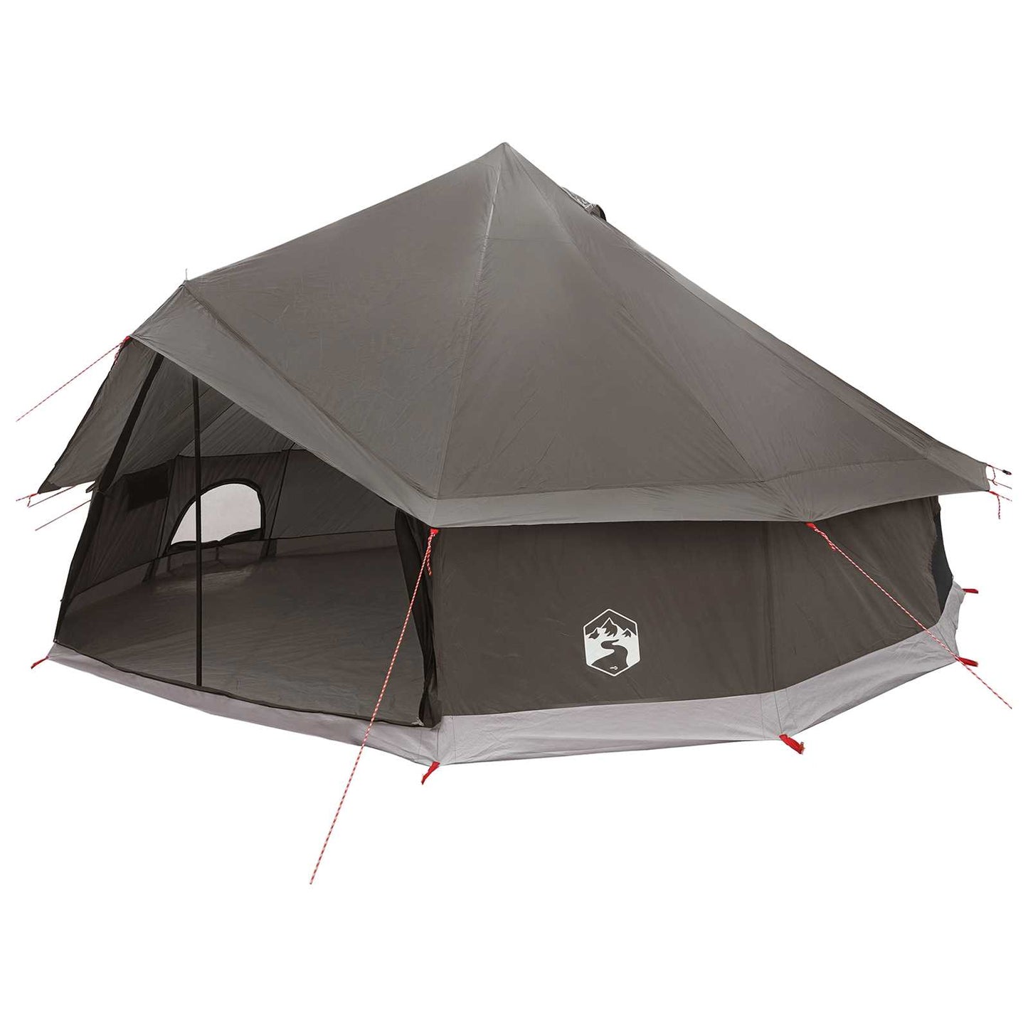 vidaXL Tipi Tent Brown Grey 600 x 600 x 350 cm Polyester and Steel