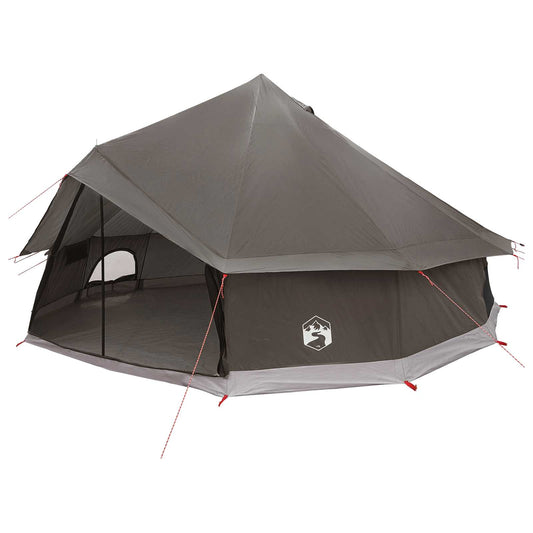 vidaXL Tipi Tent 12-Person Brown Grey Polyester and Steel