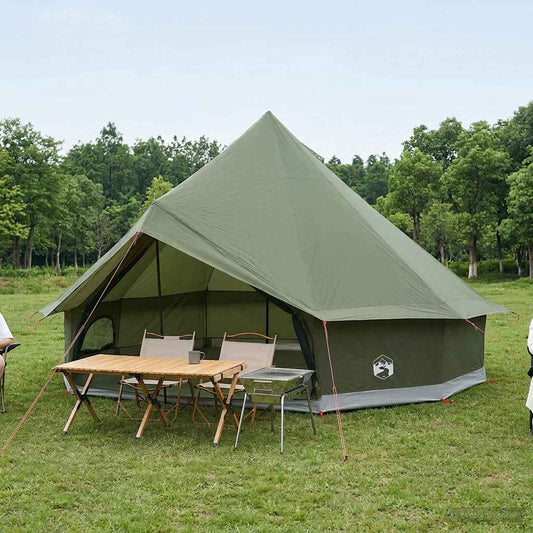 vidaXL Tipi Tent 10-Person Army Green Polyester and Steel