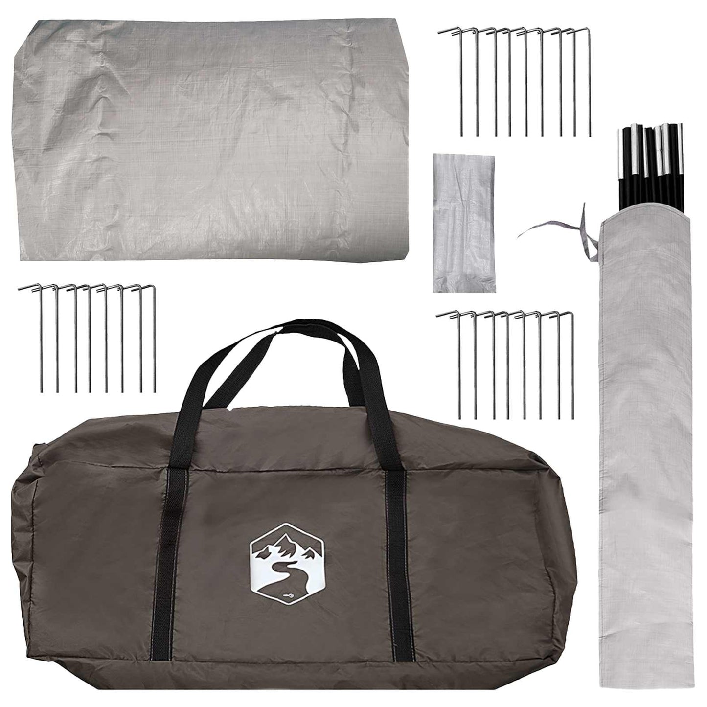 vidaXL Tipi Tent Brown Grey 500 x 500 x 300 cm Polyester and Steel