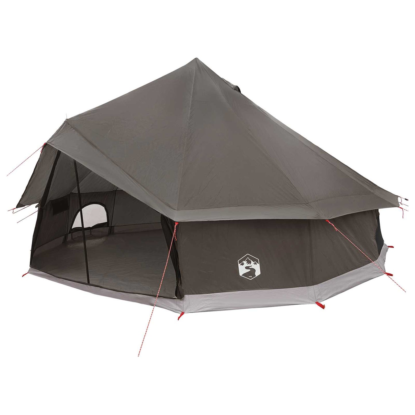 vidaXL Tipi Tent Brown Grey 500 x 500 x 300 cm Polyester and Steel