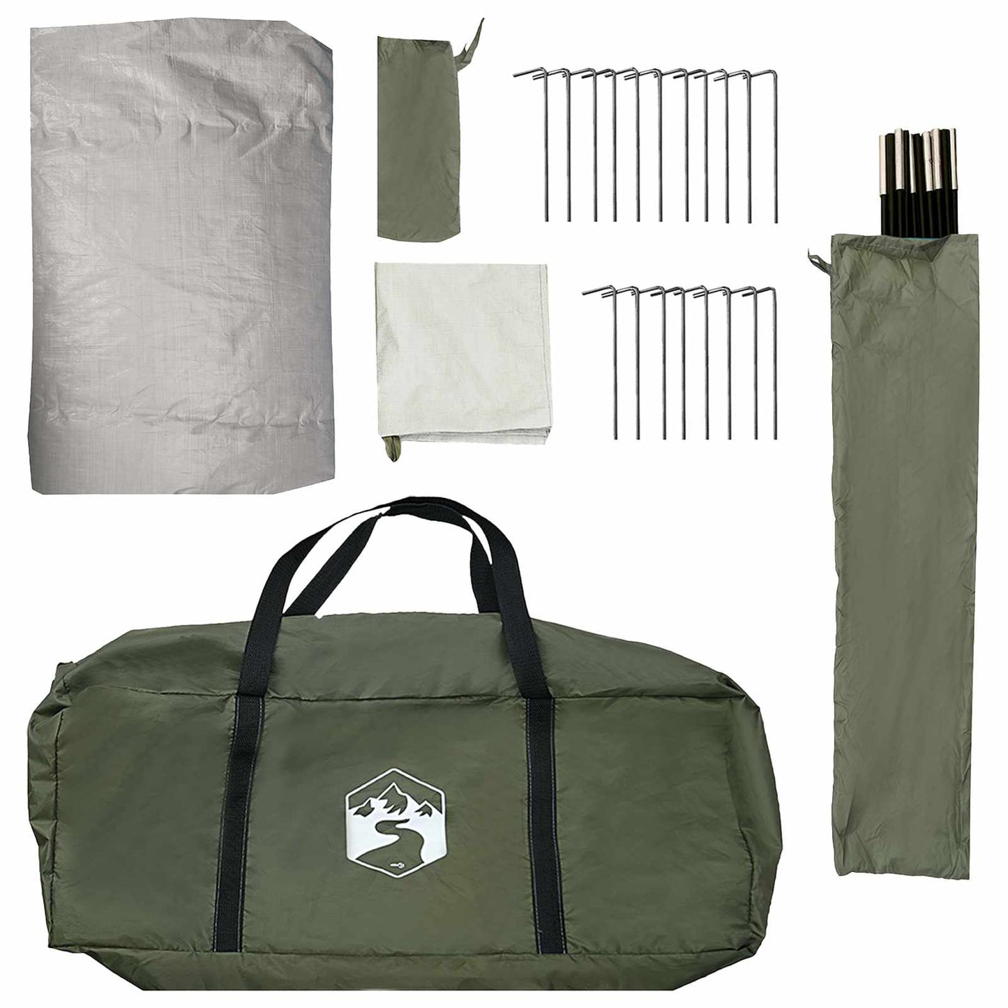 vidaXL Cabin Tent Olive Green 488 x 244 x 183 cm Polyester and Steel