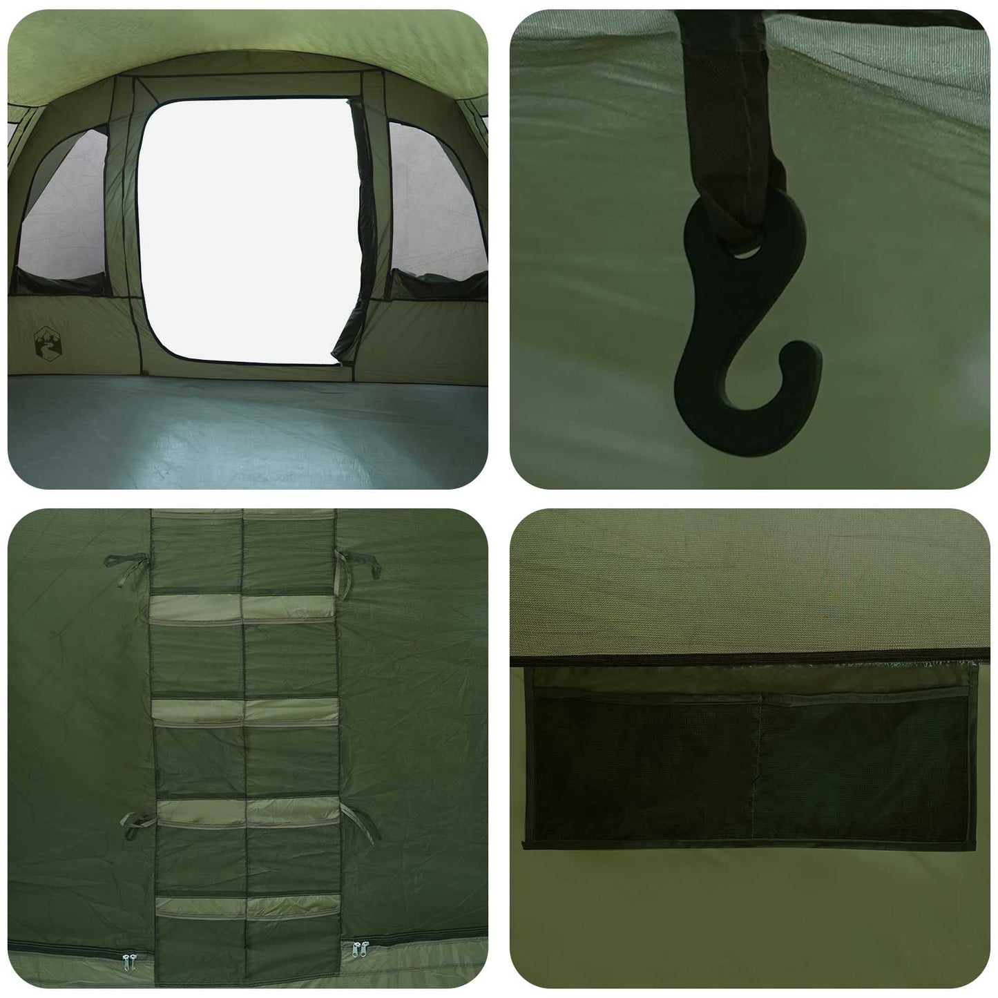 vidaXL Tunnel Tent Olive Green 427 x 315 x 178 cm Polyester and Steel