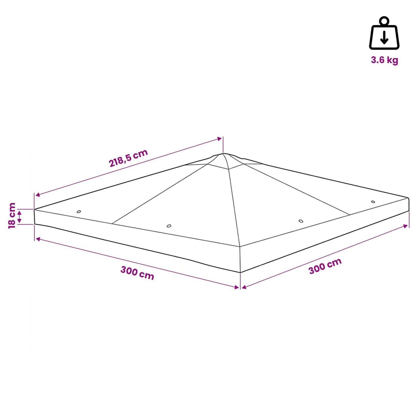 vidaXL Gazebo Cover with Roof Taupe 300 x 300 cm Polyester and Steel