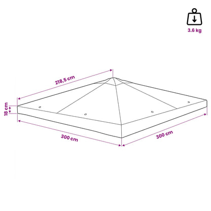 vidaXL Gazebo Cover with Roof Taupe 300 x 300 cm Polyester and Steel