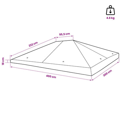 vidaXL Gazebo Cover 300 x 400 cm Blue