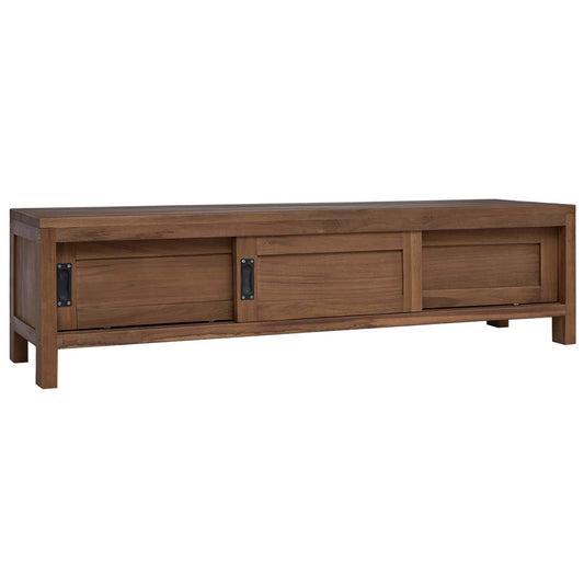 vidaXL TV Cabinet 110 x 30 x 30 cm Solid Teak Wood Natural