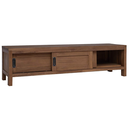 vidaXL TV Cabinet 110 x 30 x 30 cm Solid Teak Wood Natural