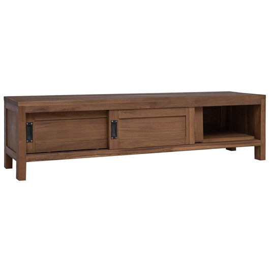 vidaXL TV Cabinet 110 x 30 x 30 cm Solid Teak Wood Natural