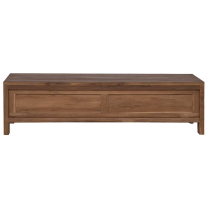 vidaXL TV Cabinet 110 x 30 x 30 cm Solid Teak Wood Natural
