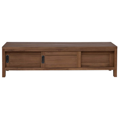 vidaXL TV Cabinet 110 x 30 x 30 cm Solid Teak Wood Natural