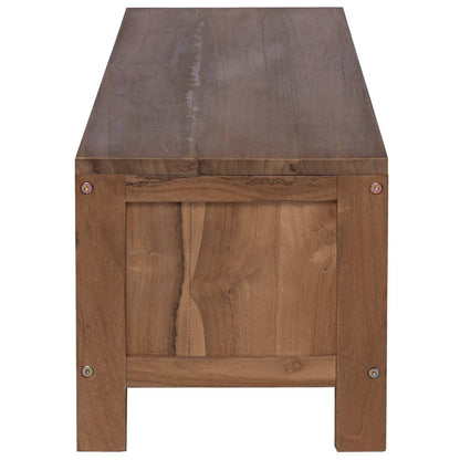 vidaXL TV Cabinet 110 x 30 x 30 cm Solid Teak Wood Natural