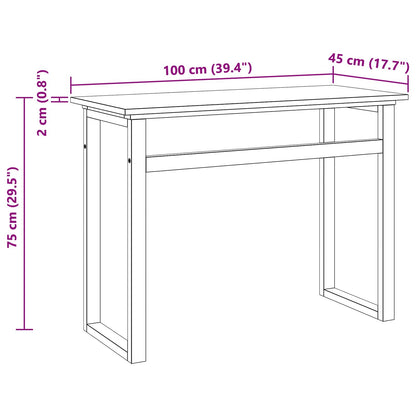 vidaXL Desk Natural Solid Teak Wood 100 x 45 x 75cm