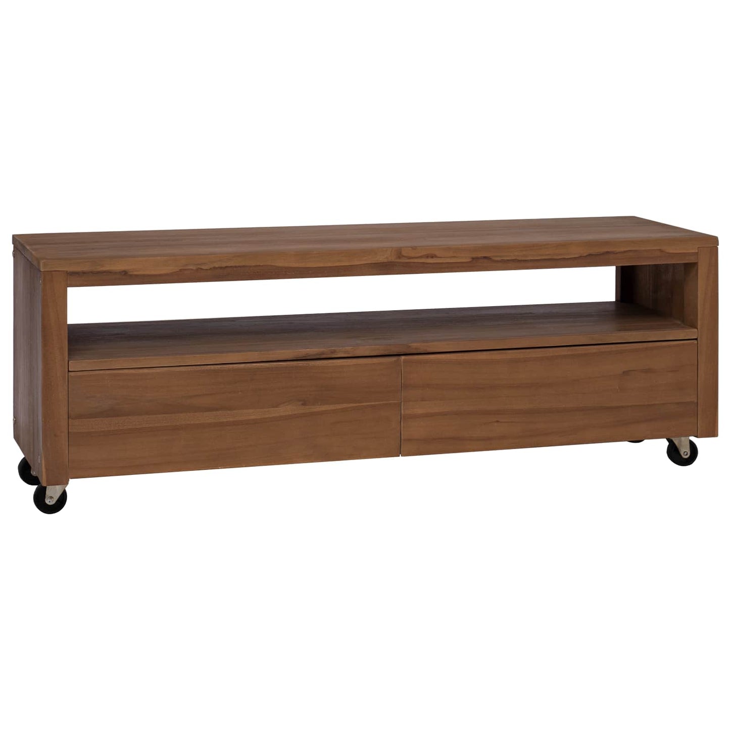 vidaXL TV Cabinet 110 x 30 x 40 cm Natural Solid Teak Wood