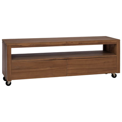 vidaXL TV Cabinet 110 x 30 x 40 cm Natural Solid Teak Wood