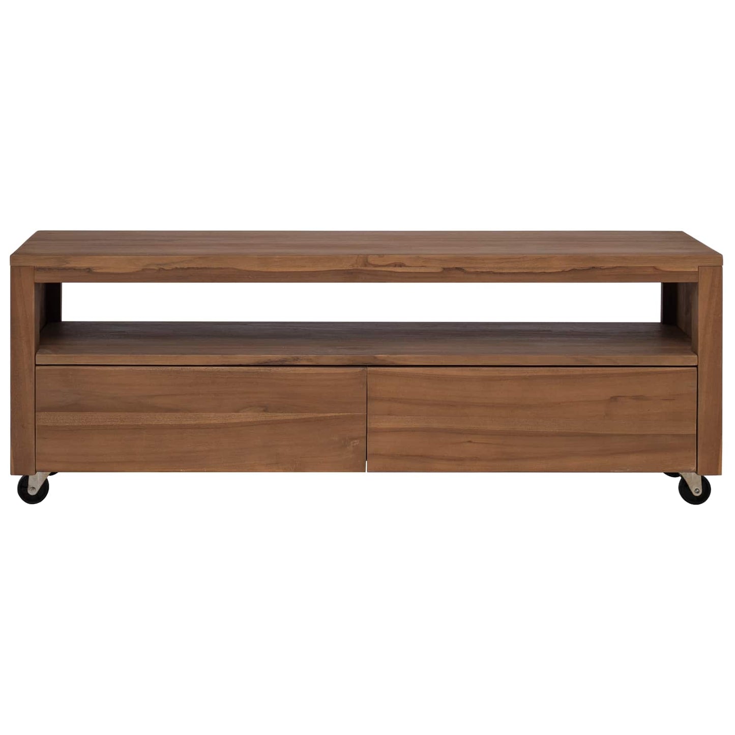 vidaXL TV Cabinet 110 x 30 x 40 cm Natural Solid Teak Wood