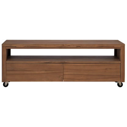 vidaXL TV Cabinet 110 x 30 x 40 cm Natural Solid Teak Wood