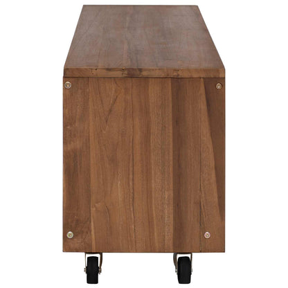 vidaXL TV Cabinet 110 x 30 x 40 cm Natural Solid Teak Wood