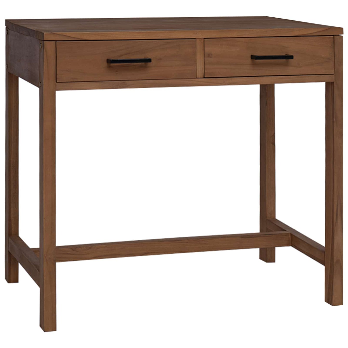 vidaXL Desk with Drawers Natural Solid Teak Wood 80 x 50 x 75 cm