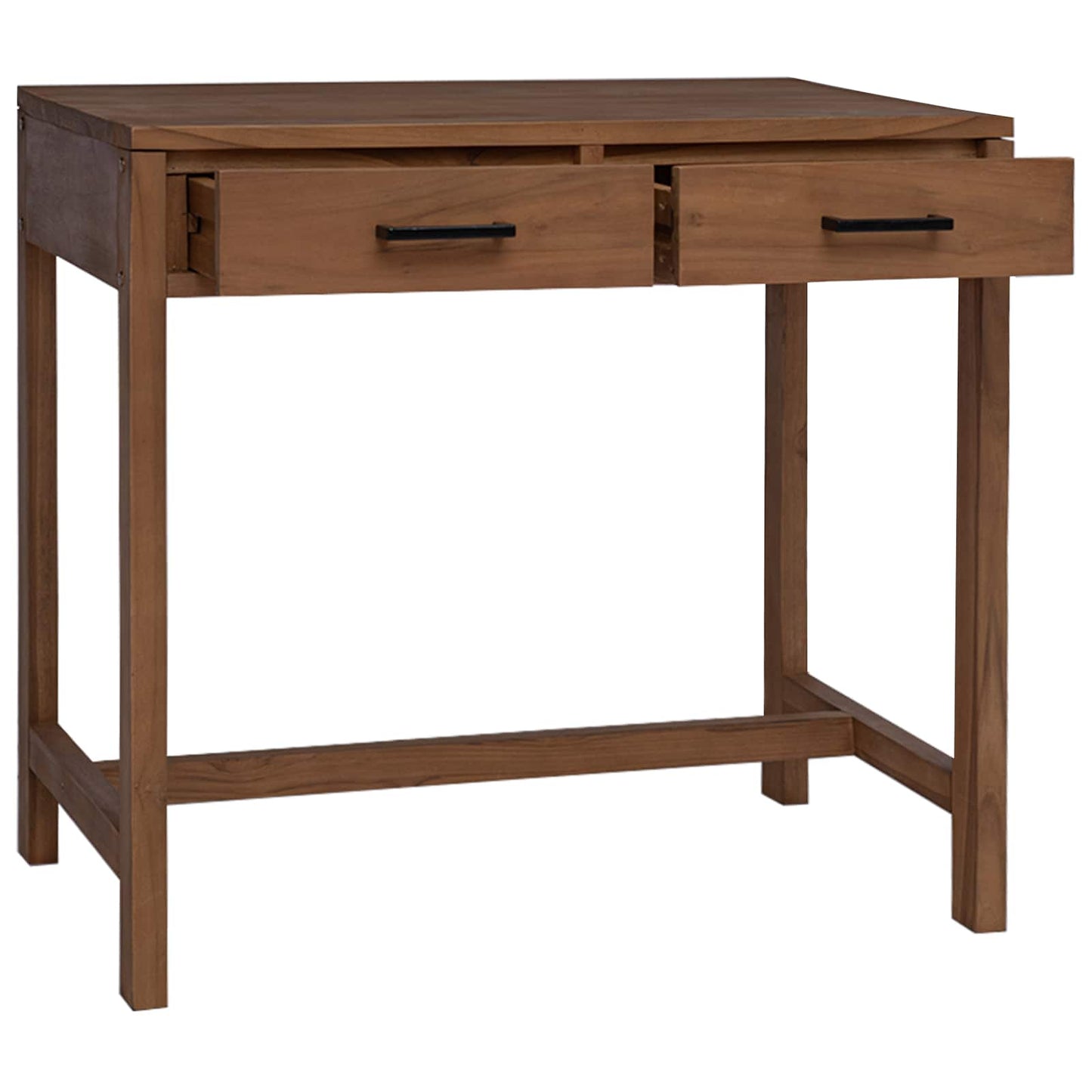 vidaXL Desk with Drawers Natural Solid Teak Wood 80 x 50 x 75 cm