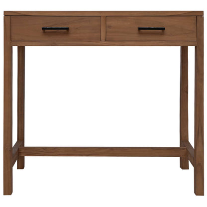vidaXL Desk with Drawers Natural Solid Teak Wood 80 x 50 x 75 cm