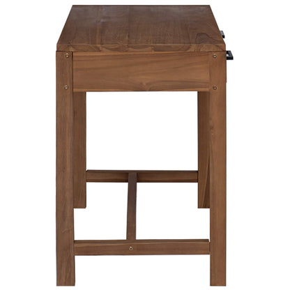 vidaXL Desk with Drawers Natural Solid Teak Wood 80 x 50 x 75 cm