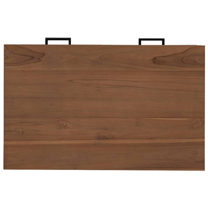 vidaXL Desk with Drawers Natural Solid Teak Wood 80 x 50 x 75 cm