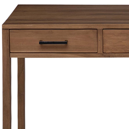 vidaXL Desk with Drawers Natural Solid Teak Wood 110 x 50 x 75 cm