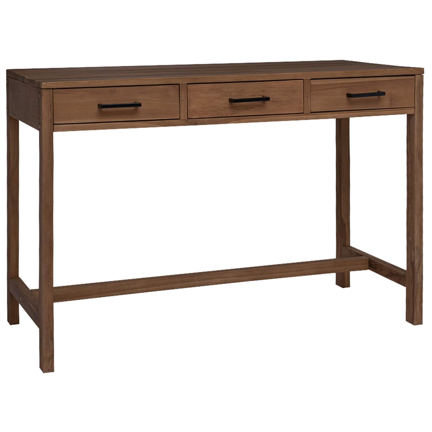 vidaXL Desk with Drawers Natural Solid Teak Wood 110 x 50 x 75 cm