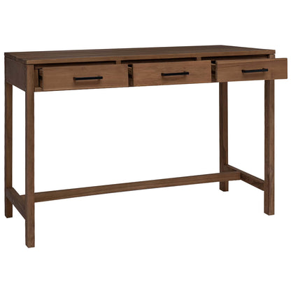 vidaXL Desk with Drawers Natural Solid Teak Wood 110 x 50 x 75 cm