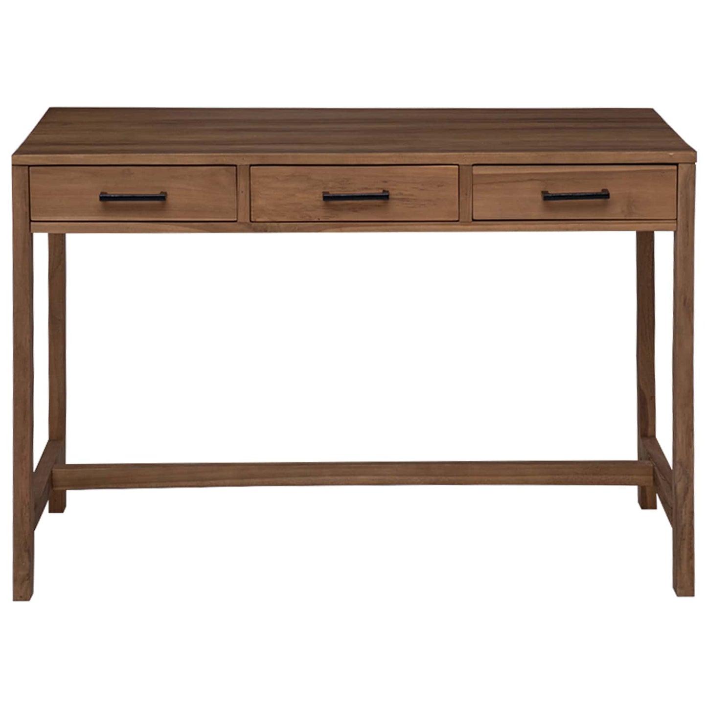 vidaXL Desk with Drawers Natural Solid Teak Wood 110 x 50 x 75 cm