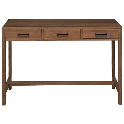 vidaXL Desk with Drawers Natural Solid Teak Wood 110 x 50 x 75 cm