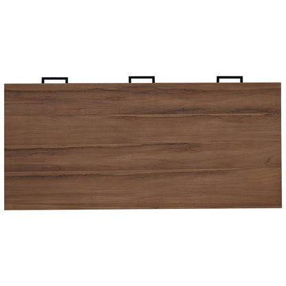 vidaXL Desk with Drawers Natural Solid Teak Wood 110 x 50 x 75 cm
