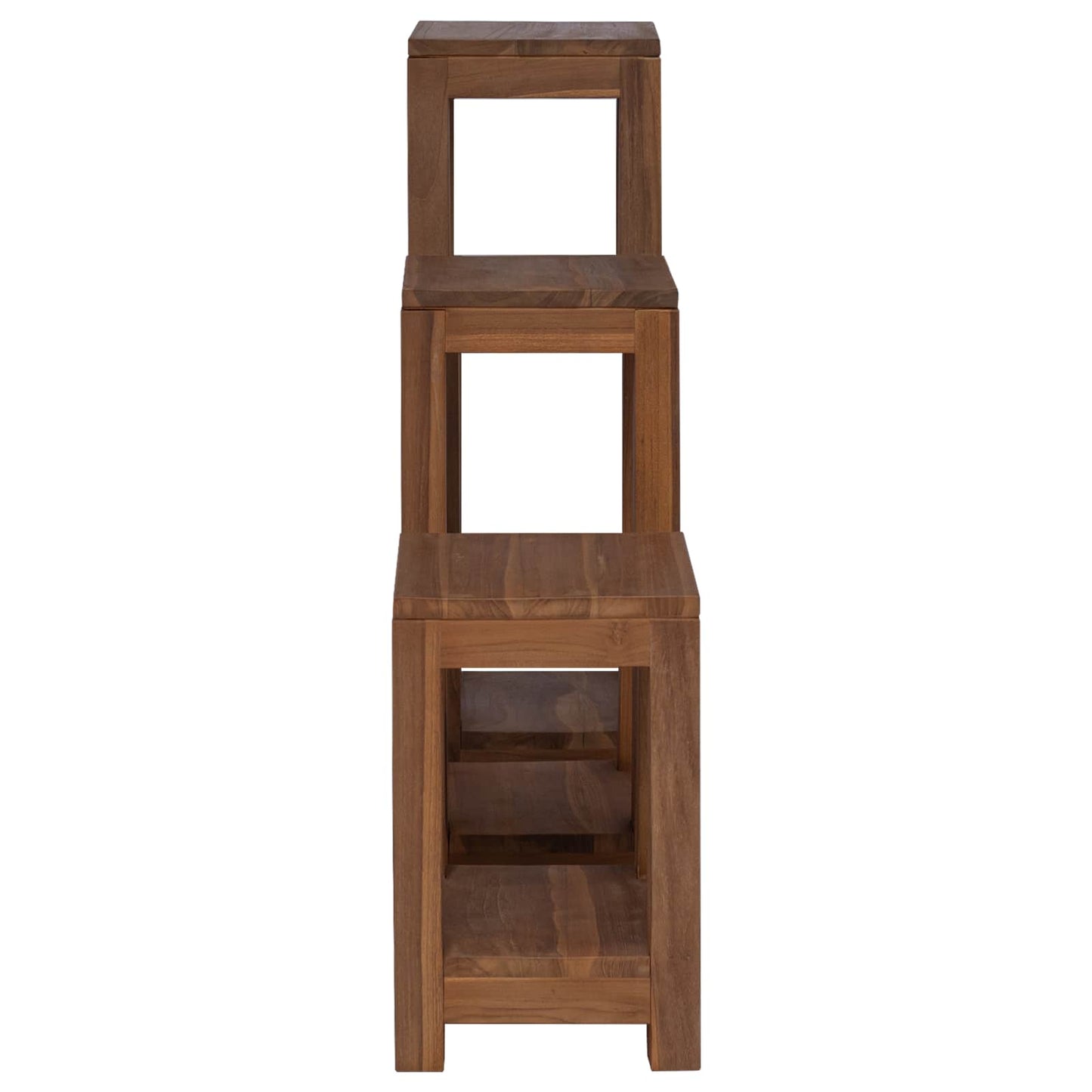vidaXL Plant Stand 3 pcs Natural 25 x 25 x 80 cm Solid Teak Wood