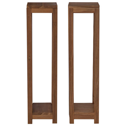 vidaXL Plant Stand 2 pcs Natural 25 x 25 x 100 cm Solid Teak Wood