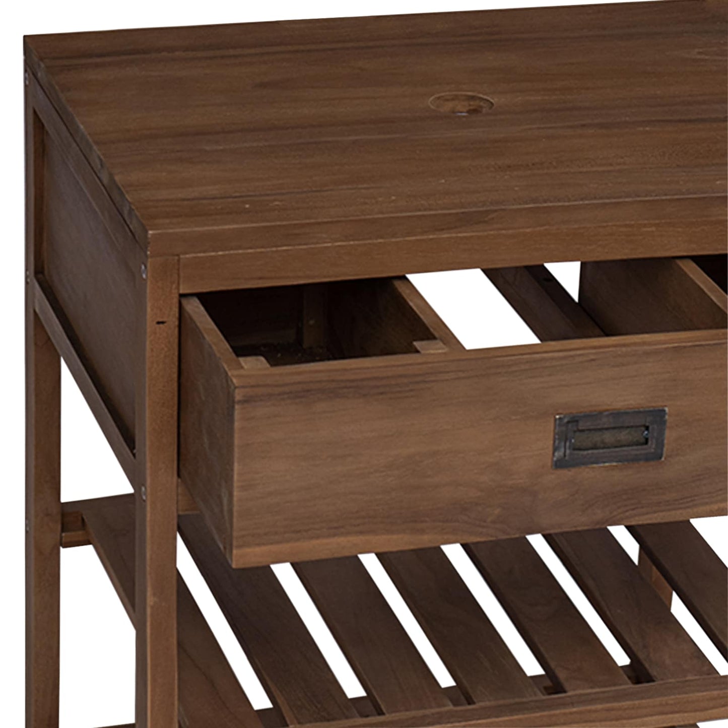 vidaXL Bathroom Cabinet Natural 60 x 45 x 75 cm Solid Teak Wood