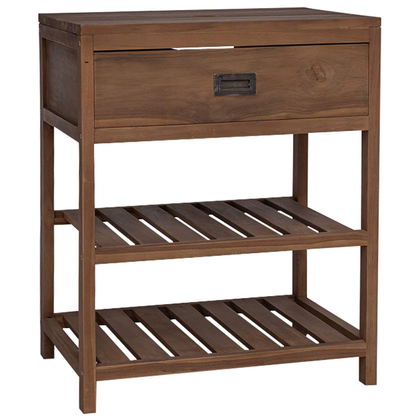 vidaXL Bathroom Cabinet Natural 60 x 45 x 75 cm Solid Teak Wood