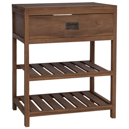 vidaXL Bathroom Cabinet Natural 60 x 45 x 75 cm Solid Teak Wood