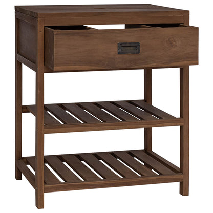 vidaXL Bathroom Cabinet Natural 60 x 45 x 75 cm Solid Teak Wood