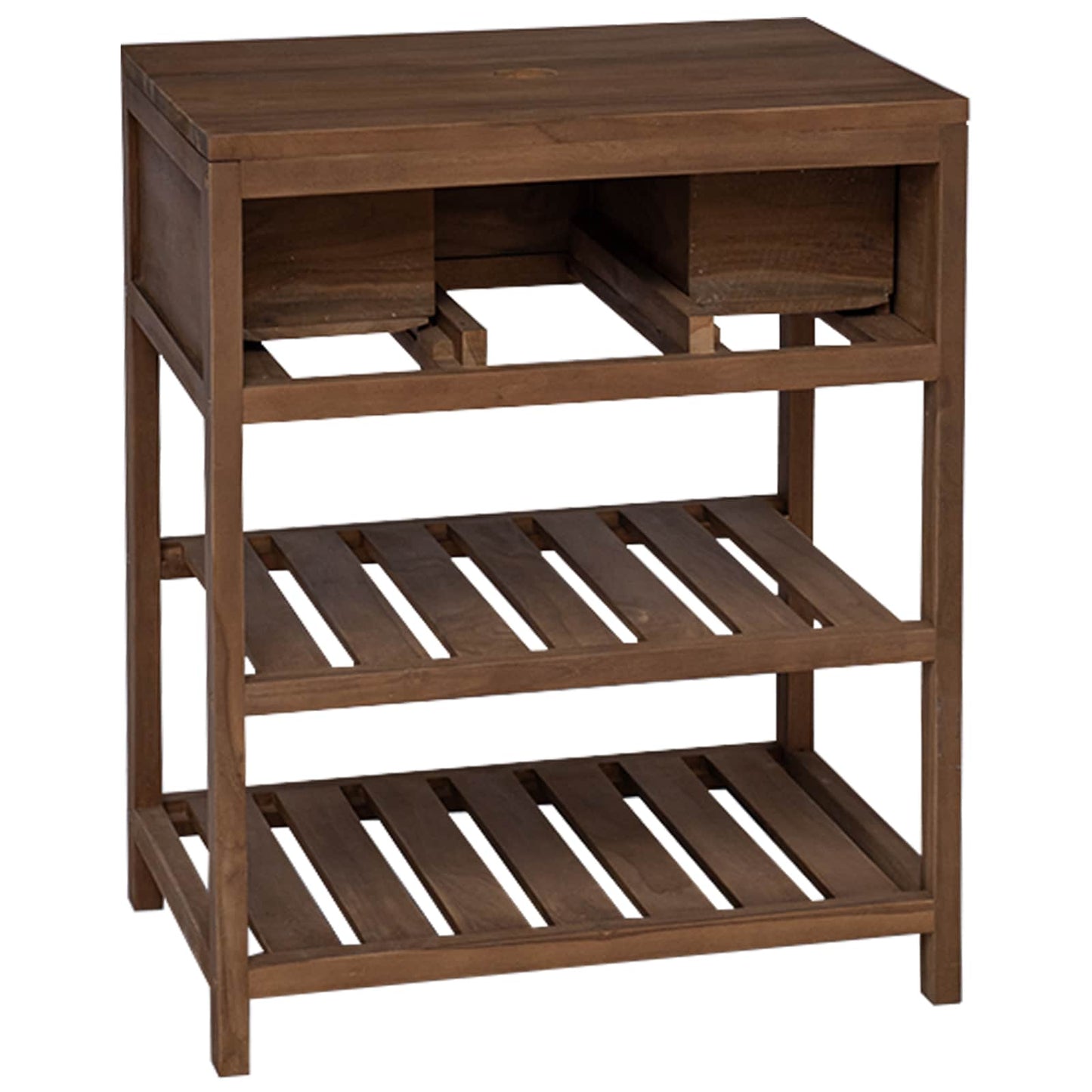 vidaXL Bathroom Cabinet Natural 60 x 45 x 75 cm Solid Teak Wood