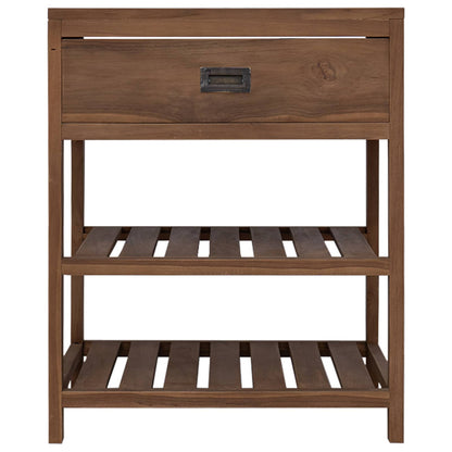 vidaXL Bathroom Cabinet Natural 60 x 45 x 75 cm Solid Teak Wood