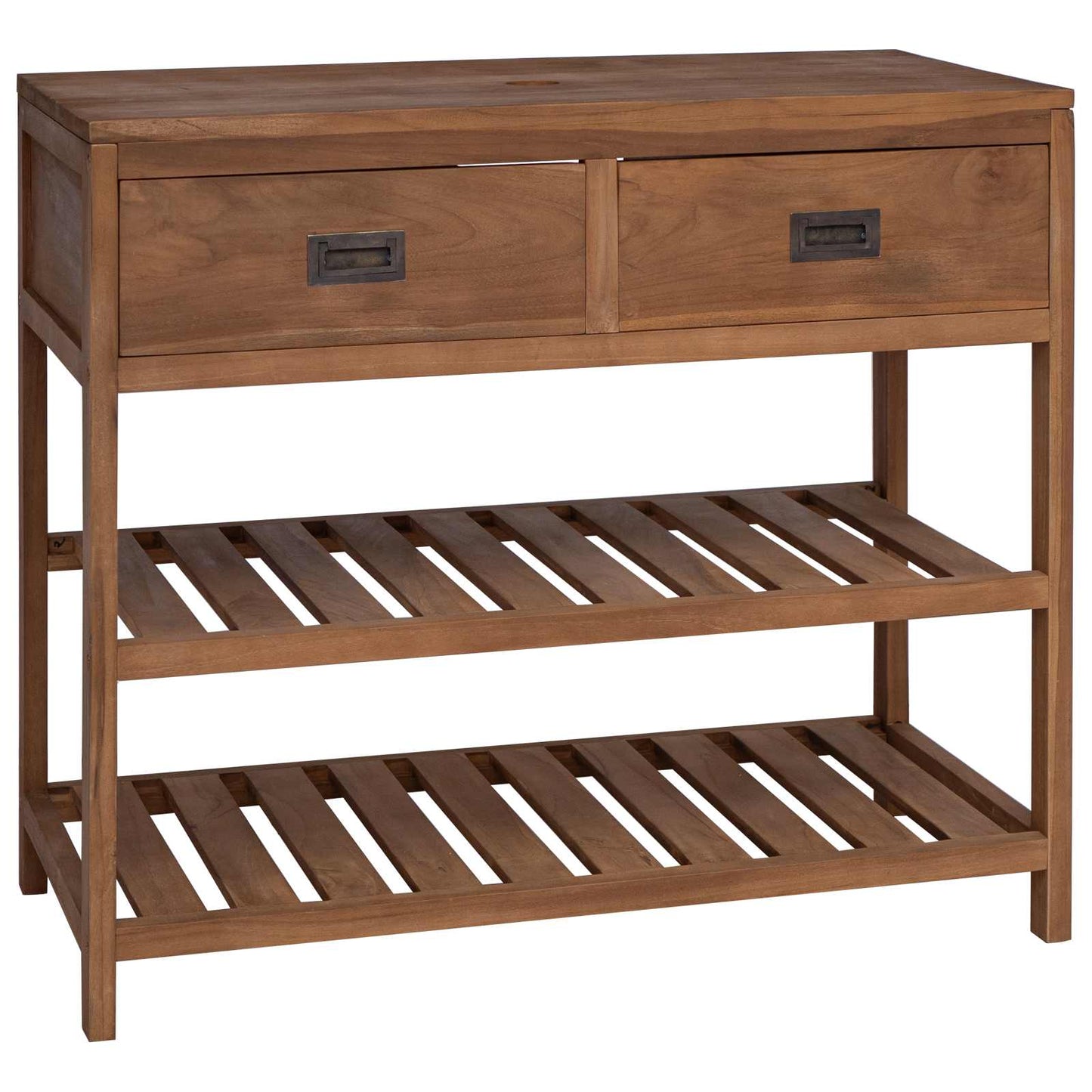 vidaXL Bathroom Cabinet Natural 90 x 45 x 75 cm Solid Teak Wood