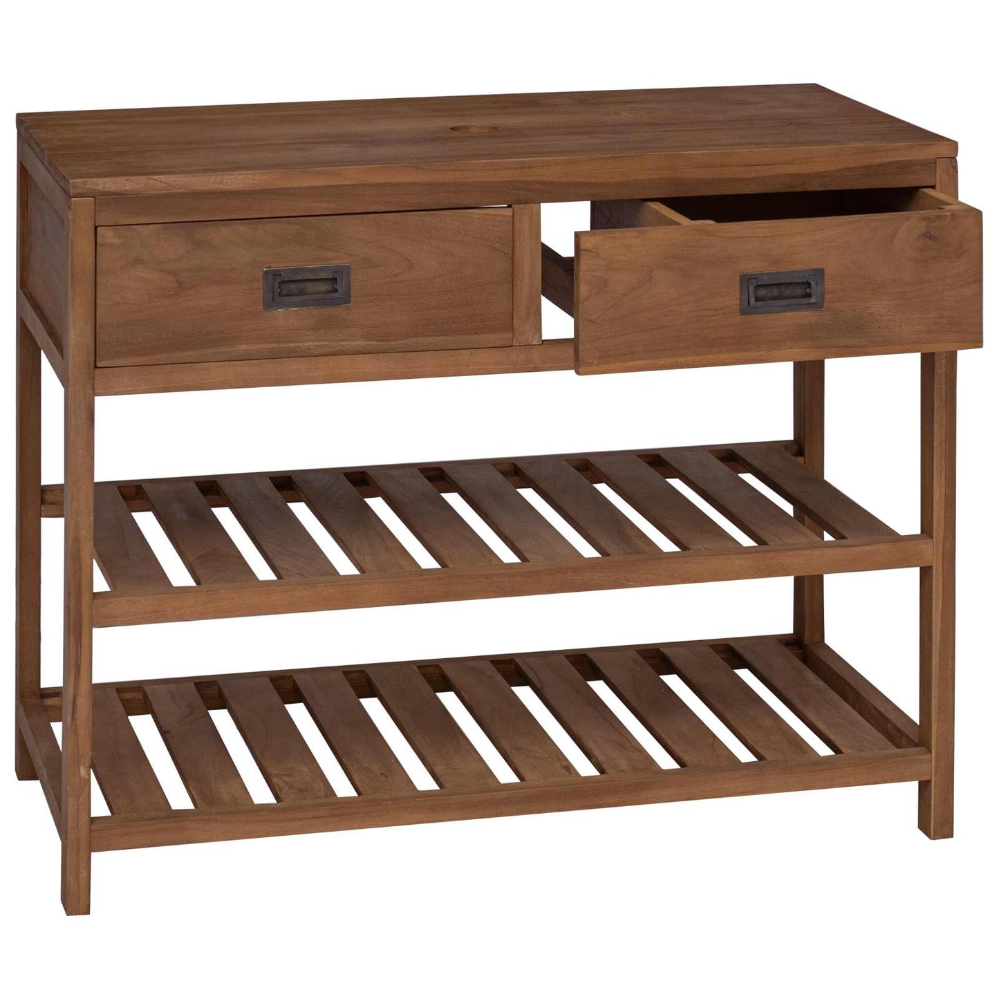 vidaXL Bathroom Cabinet Natural 90 x 45 x 75 cm Solid Teak Wood