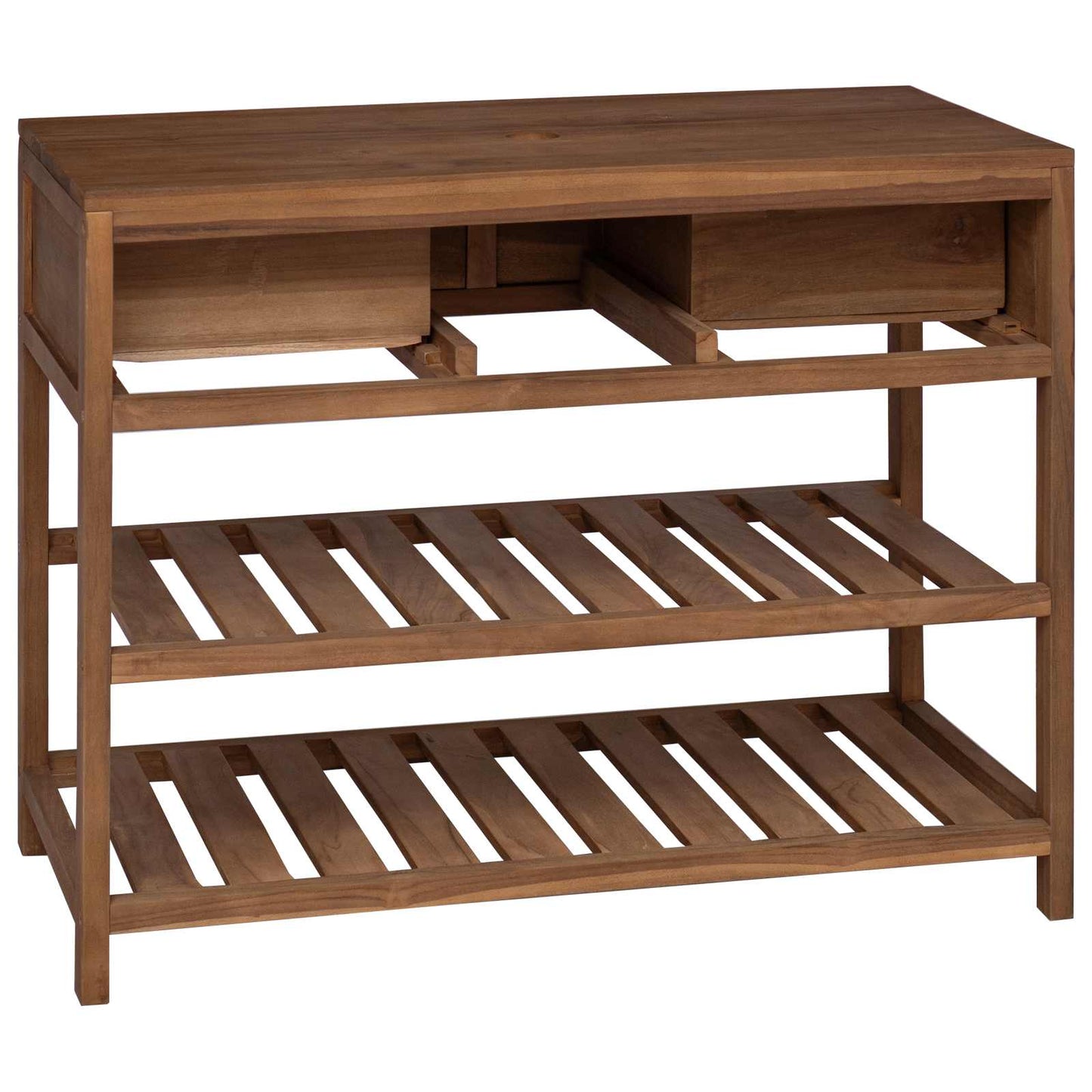 vidaXL Bathroom Cabinet Natural 90 x 45 x 75 cm Solid Teak Wood