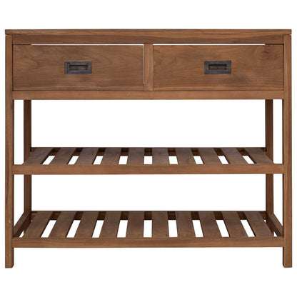 vidaXL Bathroom Cabinet Natural 90 x 45 x 75 cm Solid Teak Wood