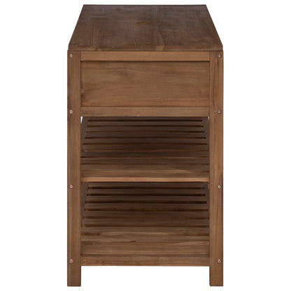 vidaXL Bathroom Cabinet Natural 90 x 45 x 75 cm Solid Teak Wood