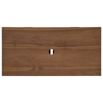 vidaXL Bathroom Cabinet Natural 90 x 45 x 75 cm Solid Teak Wood