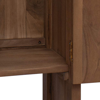vidaXL Bathroom Side Cabinet Natural 25 x 25 x 100 cm Solid Teak Wood