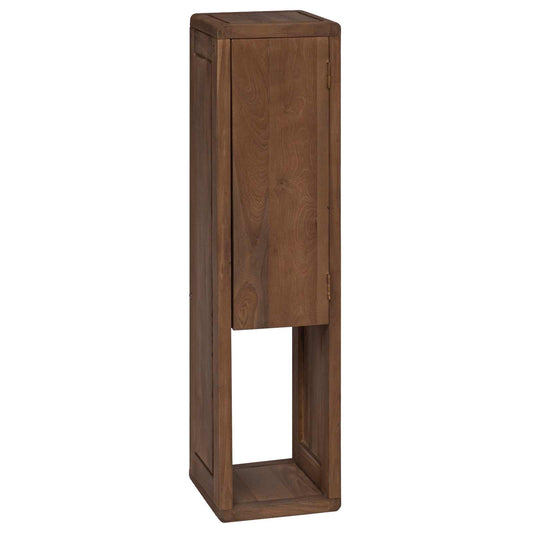 vidaXL Bathroom Side Cabinet Natural 25 x 25 x 100 cm Solid Teak Wood