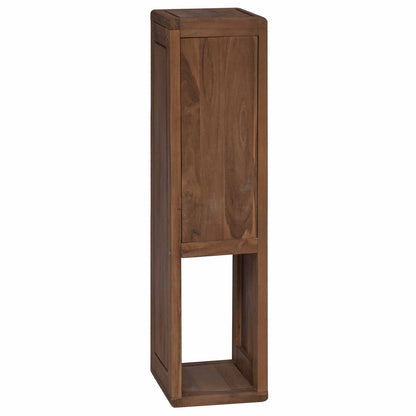 vidaXL Bathroom Side Cabinet Natural 25 x 25 x 100 cm Solid Teak Wood
